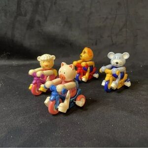 Lot Of 4 Wins Up Animals On Bicycles Very Rare